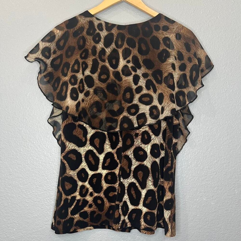 Adele & May leopard print ruffle layered top - Picture 5 of 7